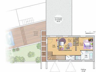 Plan habillé Etage - maison - Une maison évolutive et innovante
