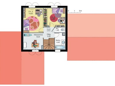 Plan habillé Etage - maison - Une bastide moderne