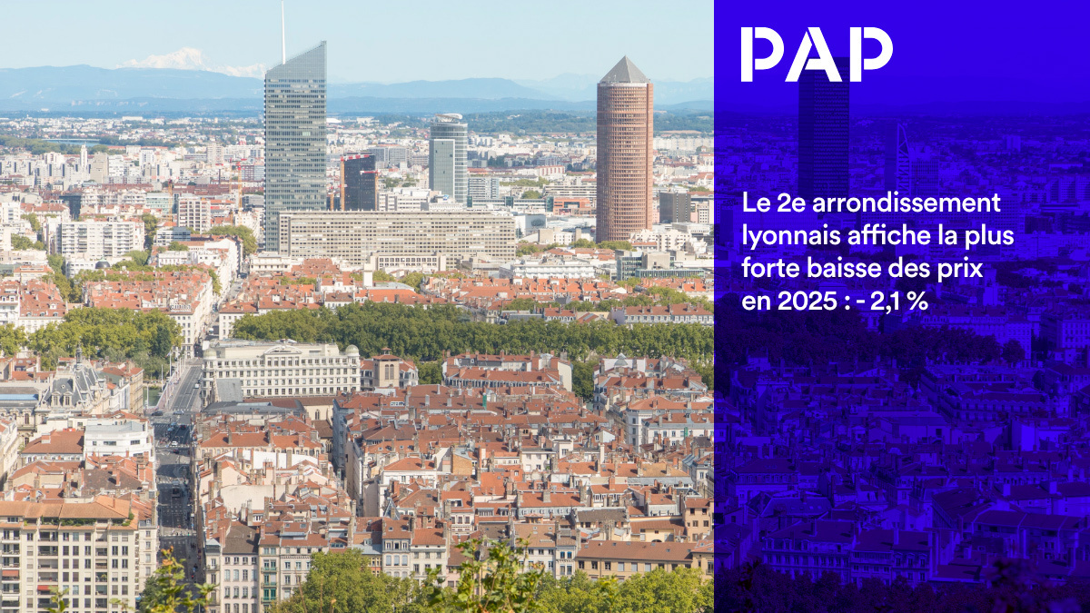 Lyon 2e malgré la Presqu’île, plus forte baisse en 2025 prix au plafond, offre premium mais ventes plus lentes.