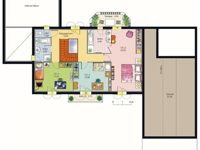 Plan habillé Etage - maison - Ample demeure bourgeoise