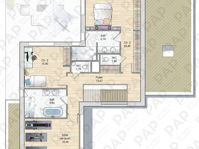 Plan habillé Etage - maison - Rien pour arrêter le regard