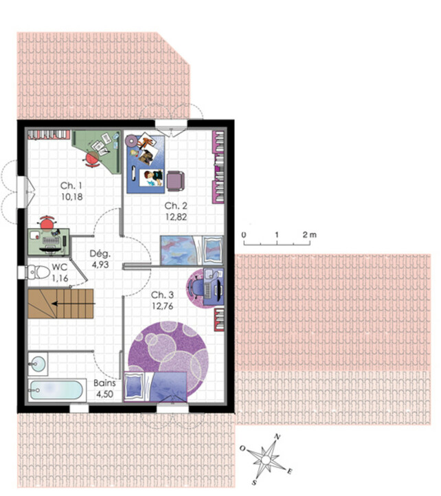Plan maison meublé - Demeure familiale 1