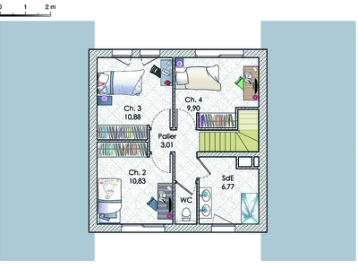 Plan habillé Etage - maison - Un cocon aux multiples  atouts