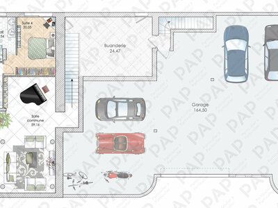 Plan habillé Soussol - maison - Une maison renversante