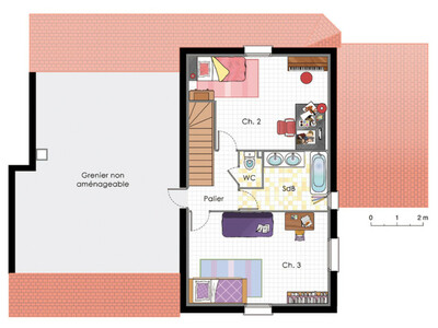 Plan habillé Etage - maison - Vaste demeure familiale