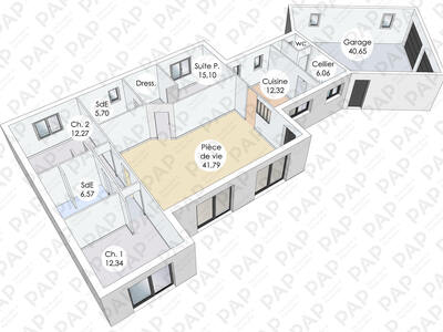 Plan habillé Zoom - maison - Une maison entre lumière et équilibre