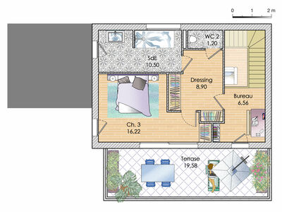 Plan habillé Zoom - maison - Une maison qui sait prendre de la hauteur
