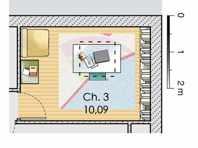 Plan habillé Zoom - maison - Une maison familiale à l'esthétique francilienne