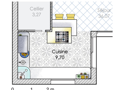Plan habillé Zoom - maison - Une maison au chic très urbain