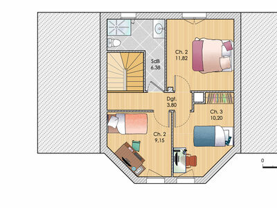Plan habillé Etage - maison - Une maison en Savoie