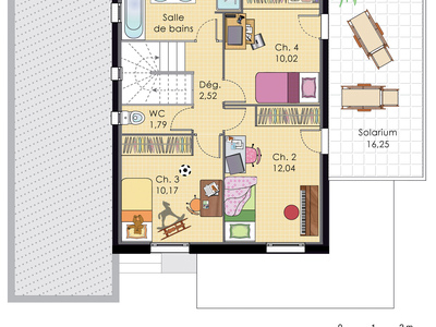 Plan habillé Etage - maison - Maison familiale 7