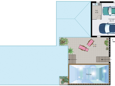 Plan habillé Rdc - maison - Villa Antilles