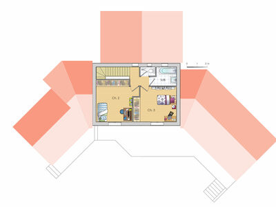 Plan habillé Etage - maison - Une maison en Provence