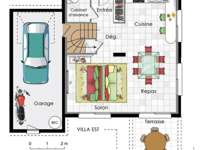 Plan habillé Rdc - maison - Maisons BBC