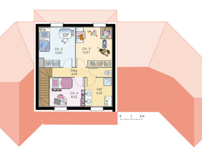Plan habillé Etage - maison - Demeure spacieuse 2