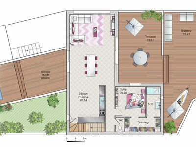 Plan habillé Rdc - maison - Une maison évolutive et innovante
