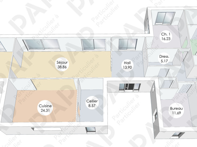 Plan habillé Zoom - maison - Pas-de-Calais : construire une maison sur mesure