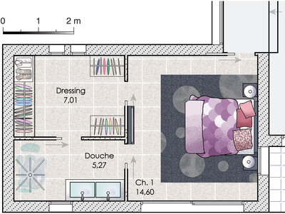 Plan habillé Zoom - maison - Une maison à la beauté épurée
