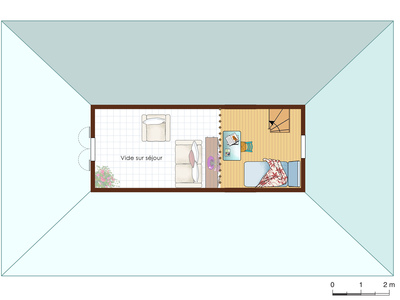 Plan habillé Etage - maison - Villa antillaise