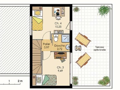 Plan habillé Etage - maison - Maison modulable