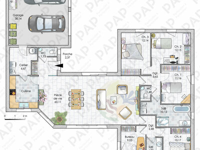 Plan habillé Zoom - maison - Une maison sous le signe de la clarté