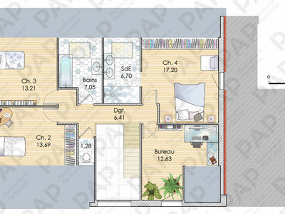 Plan habillé Etage - maison - Une maison cocon dans les Flandres