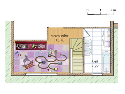 Plan habillé Zoom - maison - Une vaste maison écologique