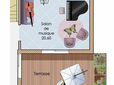 Plan habillé Zoom - maison - Une maison qui fait corps avec la nature