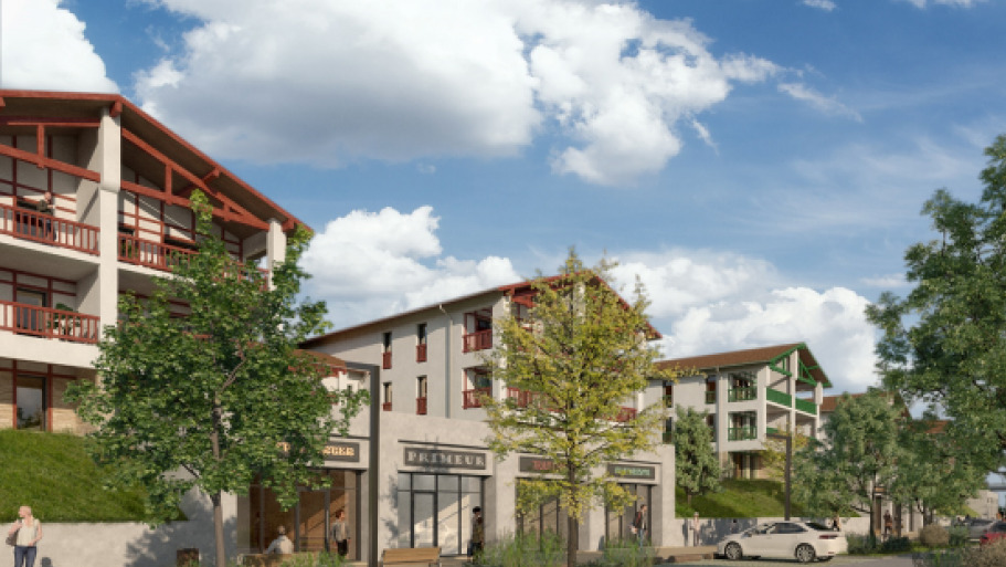 Logements collectifs et commerces en entrée de quartier