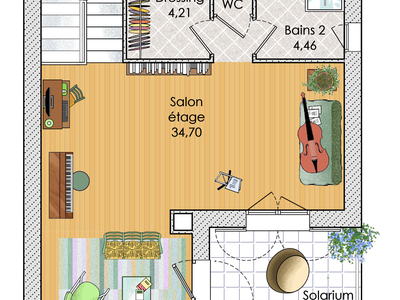 Plan habillé Zoom - maison - Une maison aux lignes inspirées du passé