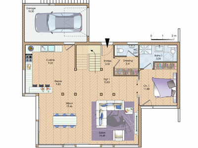 Plan habillé Rdc - maison - Une maison unique et sur mesure