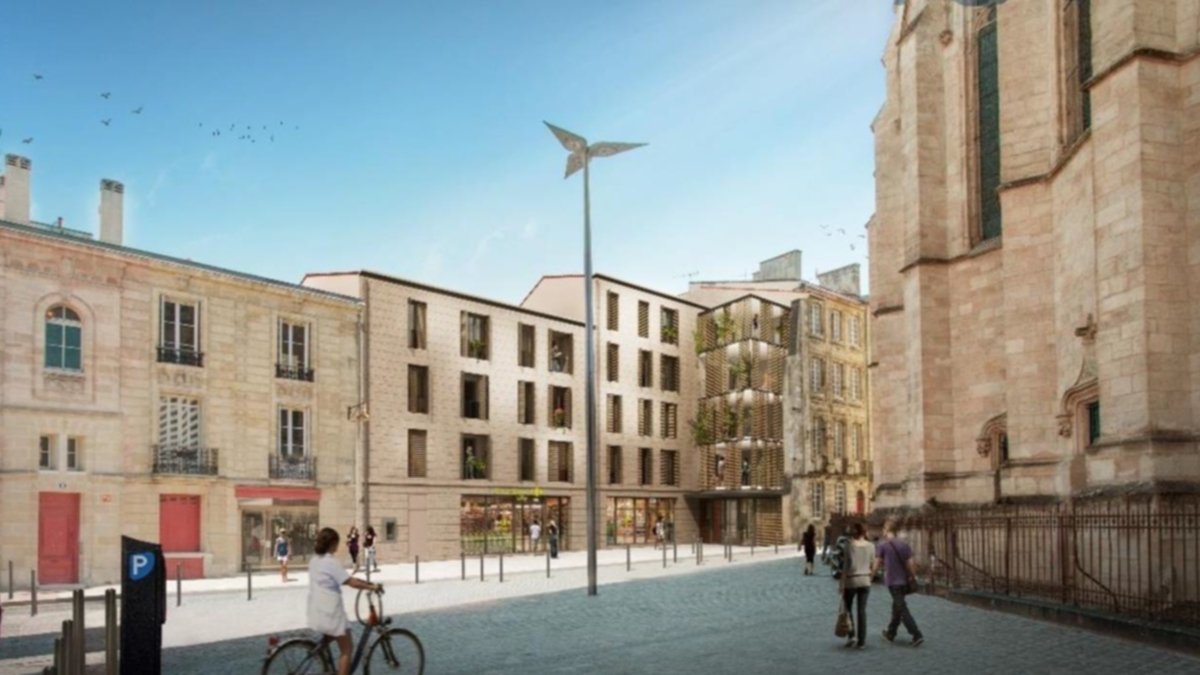 Bardage anthracite et matériaux nobles pour la résidence Héritage Saint-Michel