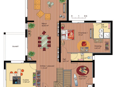 Plan habillé Rdc - maison - Grande demeure avec terrasse