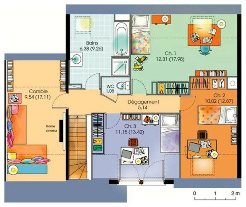 Plan maison meublé - Maison contemporaine 5