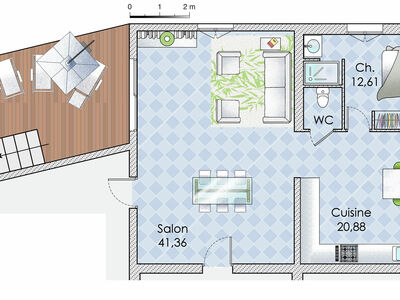 Plan habillé Zoom - maison - Une maison évolutive et innovante