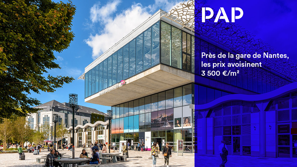 Autour de la gare de Nantes, les prix reculent de 1,9 % en cinq ans.