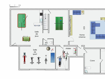 Plan habillé Soussol - maison - La maison Horizon