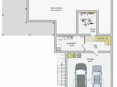 Plan habillé Soussol - maison - Une maison qui sait prendre de la hauteur