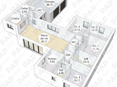 Plan habillé Rdc - maison - Une maison sous le signe de la clarté