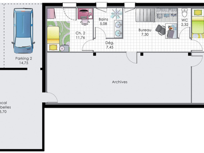 Plan habillé Rdc - maison - Maison moderne 1