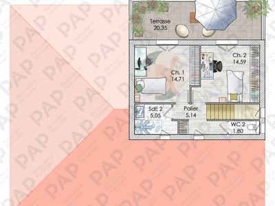 Plan habillé Etage - maison - Une maison pour couler des heures douces