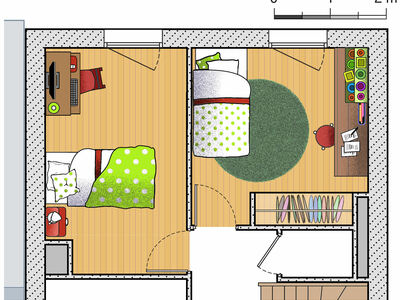 Plan habillé Zoom - maison - Co-concevoir sa maison