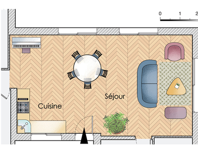 Plan habillé Zoom - maison - Une maison aux lignes géométriques en Vendée