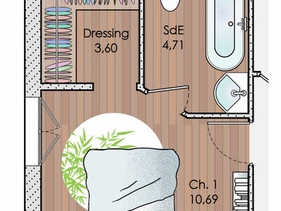 Plan habillé Zoom - maison - Une maisons aux lignes épurées et géométriques