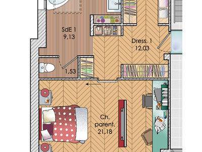 Plan habillé Zoom - maison - Une maison zen et sculpturale