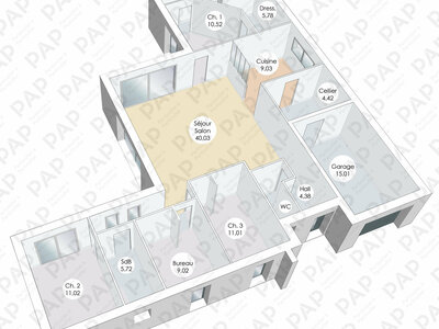 Plan habillé Zoom - maison - Une maison comme un cocon au bord de l'océan
