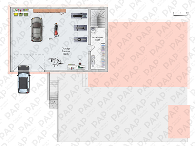 Plan habillé Soussol - maison - Une maison en trois temps