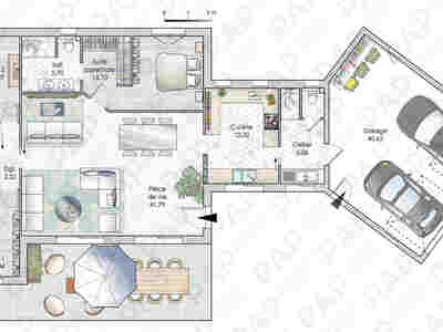 Plan habillé  - maison - Une maison entre lumière et équilibre
