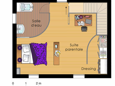 Plan habillé Zoom - maison - Une maison toute de bois vêtue