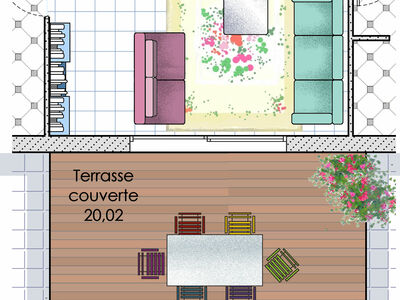 Plan habillé Zoom - maison - Une maison de plain-pied en Corse